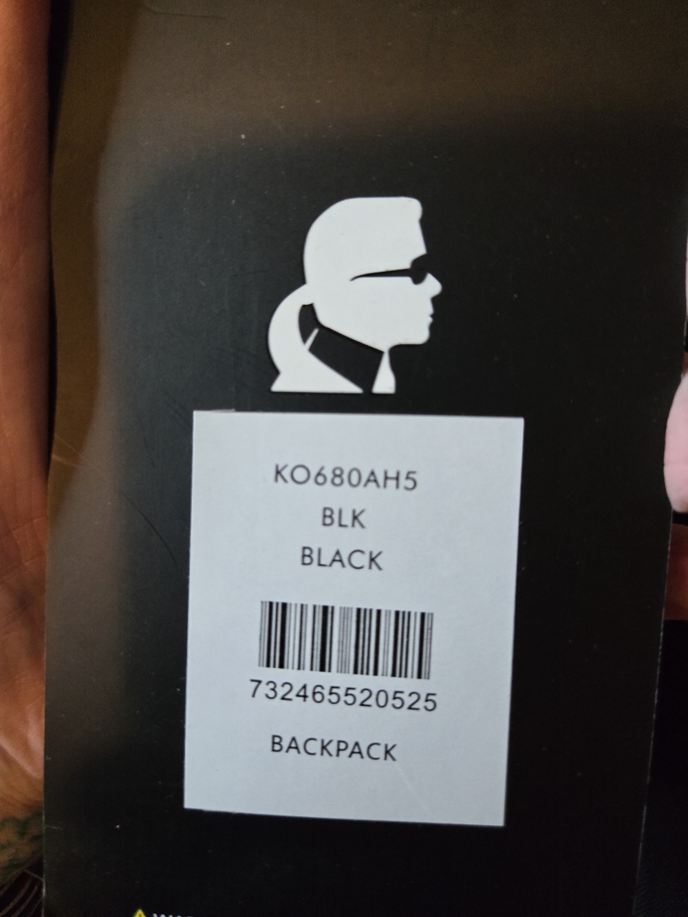 Karl Lagerfeld Black Saffiano Backpack - Logo Front - Picture 11 of 11